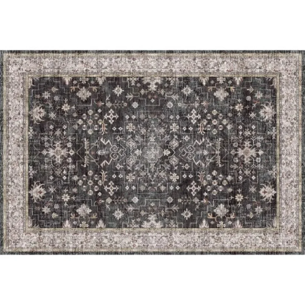 New Black 2x3 Washable Entry Rug, Non-Slip Indoor Mat for Home Decor